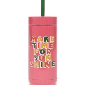 NWT/ BAN.DŌ/"Make Time For  Sunshine" tumbler with straw